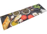 The Living Store Tappeto Da Cucina Lavabile Wine & Food 45X150 Cm Velluto