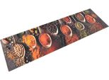 The Living Store Tappeto Da Cucina Lavabile Cucchiai E Spezie 45X150 Cm Velluto