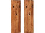The Living Store Armadi A Muro 2 Pz. 36X3X110 Cm In Legno Massiccio Di Acacia