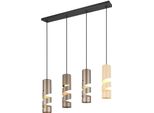 Lampada A Sospensione Moderna Nera Opaca Con Strisce Colorate A Spirale Per Sala Da Pranzo Sopra Il Tavolo 4Xgu10 10W Stream Trio