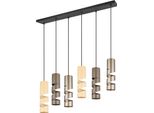 Lampada A Sospensione Moderna A Strisce Nere Beige-Caffè A Spirale Per Sala Da Pranzo Sopra Il Tavolo 6Xgu10 10W Stream Trio
