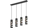 Lampada A Sospensione Moderna Nera Opaca Con Listello Tubolare A Spirale Per Sala Da Pranzo Sopra Il Tavolo 4Xgu10 10W Stream Trio