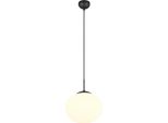 Lampada A Sospensione Nera In Vetro Con Sfera Bianca Per Soggiorno, Sala Da Pranzo, Sopra Il Tavolo 1Xe27 15W Fomento Trio