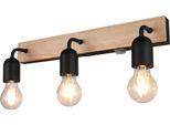 Lampada Da Parete Per Bagno Industriale Sopra Lo Specchio Interruttore In Legno 3Xe27 10W Arturo Trio