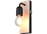 Lampada Da Parete Per Bagno Industriale Accanto Allo Specchio Interruttore In Legno 1Xe27 10W Arturo Trio