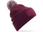 Beechfield - Berretto "Snowstar"" Per Uomo/Donna Unisex RW8795 (Taglia Unica) (Borgogna/Bianco Naturale)"