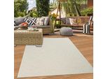 Tappeto Da Salotto Per Esterni Resistente Con Motivo A Cerchi In Color Crema Dimensioni - 200 X 290 Cm