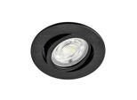 Faretto Da Incasso A Led Faretto Da Incasso 5W Nero Rotondo IP40 Orientabile Ø 7,0 Cm (Apertura A Soffitto) Bianco Caldo (3000 K)