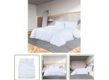 The Living Store Set Di Biancheria Da Letto Bianca 200X220 Cm Microfibra Leggera