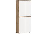 Mehrzweckschrank Home Affaire "Cipela, 70X175 Cm, Viel Stauraum, Variable EinlegeböDen, Kleiderstange", Evoke Oak Nachbildung, Weiß, B:70Cm H:175Cm T:37Cm, Fsc-Zertifizierter Holzwerkstoff, SchräNke, Mehrzweckschrank, Schuhschrank, Kleiderschrank, Universalschrank, Aktenschrank, Schrank
