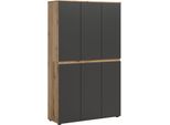 Mehrzweckschrank Home Affaire "Cipela", Grau (Evoke Oak Nachbildung, Anthrazit), B:105Cm H:175Cm T:37Cm, Fsc-Zertifizierter Holzwerkstoff, SchräNke, Mehrzweckschrank, Bxh:105X175 Cm, Viel Stauraum, Variable EinlegeböDen, Kleiderstange