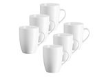 Becher MÄSer "Barca, Kaffeebecher Set, Porzellan", Weiß, B:7,5Cm H:10Cm Ø:7,5Cm, Porzellan, TrinkgefäßE, Becher