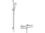 Hansgrohe Combinazione Doccia Crometta Vario/ Ecostat 1001 Cl/Unica 900Mm Bianco/Cromo