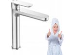 Miscelatore Per Lavabo A Colonna Laveo Tondo, Alto, Cromo, Con Serratura Click-Clack