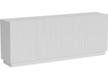 Dmora Credenza Masainas 200X40X48H Cm Bianco, 4 Ripiani 4 Ante
