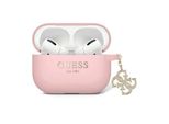 Guess Guap2Lecg4P Airpods Pro 2 (2022/2023) Cover RóżOwy/Pink Liquid Silicone Glitter Triangle Charm