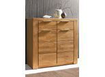Kommode Otto Home "Zara", Braun (Eiche Teilmassiv), B:100Cm H:95Cm T:40Cm, Holz Teilmassiv, Sideboards, Kommode, Breite 100 Cm