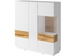 Sideboard Otto Home "Silke", Weiß (Weiß Hochglanz, Votaneichefarben), B:130Cm H:139Cm T:40Cm, Sideboards, Sideboard, Breite 130 Cm