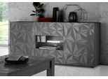 Sideboard Home Affaire "Prisma Breite 181, Kommode 2 TüRen, 2 SchubkäSten, Anrichte", Grau (Anthrazit Hochglanz Lack, Anthrazit Mit Siebdruck Hochglanz Lack), Sideboards, Sideboard, Front Mit Elegantem Siebdruck, Grifflos, Viel Stauraum