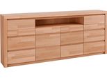 Kommode Otto Home "Silkeborg", Beige (Kernbuche Teilmassiv), B:200Cm H:85Cm T:35Cm, Holz Teilmassiv, Sideboards, Kommode, Breite 200 Cm