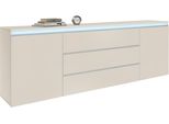 Sideboard Home Affaire "Magic, Kommode, Schrank, Stauraumschrank", Kaschmir Matt, B:240Cm H:81Cm T:40Cm, Sideboards, Sideboard, Hochwertiger Aluminiumgriff, 2 TüRen, 3 SchubkäSten,B/T/H 240×40×81 Cm