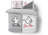 Detexpol Biancheria Da Letto In Cotone 160X200 He`S Mine She`S Mine Grigio E Bianco 4103 A Holland 129