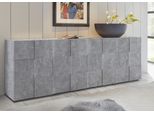 Sideboard Home Affaire "Dama Breite 241, Kommode 4 TüRen, Anrichte", Grau (Beton, Optik), B:241Cm H:84Cm T:42Cm, Sideboards, Sideboard, Front In 3D-Optik, Viel Stauraum, Verschiedene Farben