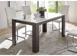 Esstisch Home Affaire "Etero", Weiß (Tischgestell: Schwarz Concret, Platte: Weiß Mdf Hg), B:158Cm, Tische, Esstisch, Breite 158-200 Cm Ausziehbar