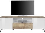 Lowboard Home Affaire "Casanovatv-Board, Tv-Schrank", Weiß (Weiß, Pereira), B:180Cm H:60Cm T:40Cm, Sideboards, Lowboard, Breite Ca. 180 Cm