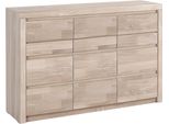 Kommode Otto Home "Silkeborg", Braun (Eiche Weiß Gekalkt Teilmassiv), B:130Cm H:85Cm T:35Cm, Holz Teilmassiv, Sideboards, Kommode, Breite 130 Cm