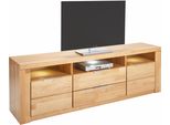 Lowboard Otto Home "Zara", Beige (Kernbuche Teilmassiv), B:180Cm H:57,5Cm T:40Cm, Holz Teilmassiv, Sideboards, Lowboard, Breite 180 Cm