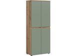 Mehrzweckschrank Home Affaire "Cipela, 70X175 Cm, Viel Stauraum, Variable EinlegeböDen, Kleiderstange", Evoke Oak Nachbildung, Smoke GrüN Nachbildung, B:70Cm H:175Cm T:37Cm, Fsc-Zertifizierter Holzwerkstoff, SchräNke, Mehrzweckschrank, Schuhschrank, Kleiderschrank, Universalschrank, Aktenschrank, Schrank