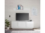 Lowboard Home Affaire "Jupiter, Breite 181 Cm, Tv-Board 3 TüRen - Soft Closing, Tv-Schrank", Weiß (Weiß Hochglanz Lack), B:181Cm H:63Cm T:44Cm, Sideboards, Lowboard, Tv-Schrank, Moderne Griffblende, Fsc, Cleveres Stauraumkonzept