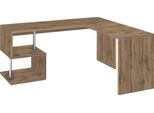 Eckschreibtisch Home Affaire "Esse, Schreibtisch Im Modernen Design", Braun (Wotan Eichefarben), B:180Cm H:75Cm T:160Cm, Tische, Eckschreibtisch, Mit Oder Ohne Monitoraufsatz Breite 180/160 Cm, "Made In Italy"