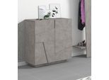 Schuhkommode Home Affaire "Ping", Grau (Beton), B:81Cm H:86Cm T:38Cm, Holzwerkstoff, Sideboards, Schuhkommode