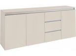 Sideboard Home Affaire "Magic, Kommode, Schrank, Stauraumschrank", Kaschmir Matt, B:200Cm H:81Cm T:40Cm, Sideboards, Sideboard, Mit 3 TüRen,3 SchubkäSten Und Aluminiumgriff, (B/T/H) 200X40X81 Cm
