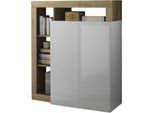 Highboard Home Affaire "Hamburg", Weiß (Weiß, Cadiz), B:108Cm H:126Cm T:42Cm, Sideboards, Highboard, Breite 108 Cm