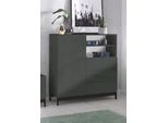 Highboard Home Affaire "Metis", Grau (Anthrazit Hochglanz), B:110Cm H:112Cm T:40Cm, Sideboards, Highboard, Breite 110 Cm