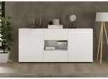 Sideboard Home Affaire "Rio Breite 181 Cm, Kommode Mit 2 TüRen U. 2 SchubkäSten", Weiß (Weiß Hochglanz Lack, Front Mit Geriffelter Struktur), B:181Cm H:84Cm T:42Cm, Sideboards, Sideboard, Geriffelte Mdf-Fronten, Modern U. Elegant, Viel Stauraum