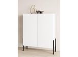 Kommode Otto Home "Jukon, Breite 110 Cm, Moderne Grifflose Hochschrank, 2TüRen", Weiß (Weiß Matt), B:110Cm H:135Cm T:40Cm, Sideboards, Kommode, Highboard Mit Viel Stauraum, Push-To-Open-Funktion