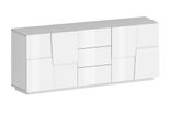 Sideboard Home Affaire "Pongo", Weiß (Weiß Hochglanz), B:220Cm H:86Cm T:44,2Cm, Holzwerkstoff, Sideboards, Sideboard