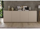 Sideboard Home Affaire "Rio Breite 240 Cm, Kommode Mit 4 TüRen, Anrichte", Cashmere, Front Mit Geriffelter Struktur, B:241Cm H:84Cm T:42Cm, Sideboards, Sideboard, Geriffelte Mdf-Fronten, Modern U. Elegant, Viel Stauraum