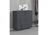 Schuhkommode Home Affaire "Ping", Grau (Zement), B:81Cm H:86Cm T:38Cm, Holzwerkstoff, Sideboards, Schuhkommode