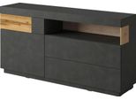 Sideboard Otto Home "Silke", Grau (Anthrazit Matera, Votaneichefarben), B:169Cm H:84,5Cm T:40Cm, Sideboards, Sideboard, Breite 169 Cm
