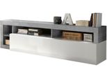 Lowboard Home Affaire "Hamburg, Tv-Bank", Weiß (Weiß, Beton, Optik), B:210Cm H:58Cm T:42Cm, Sideboards, Lowboard, Breite 210 Cm