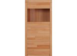 Vitrine Otto Home "Silkeborg", Beige (Kernbuche Teilmassiv), B:60Cm H:125Cm T:35Cm, Holz Teilmassiv, SchräNke, Vitrine, SchöNe Grifflose Optik, Teilmassiv