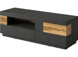 Lowboard Otto Home "Silke", Grau (Anthrazit Matera, Votaneichefarben), B:160Cm H:54Cm T:50Cm, Sideboards, Lowboard, Breite 160 Cm