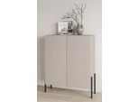 Kommode Otto Home "Jukon, Breite 110 Cm, Moderne Grifflose Hochschrank, 2TüRen", Beige (Kaschmir), B:110Cm H:135Cm T:40Cm, Sideboards, Kommode, Highboard Mit Viel Stauraum, Push-To-Open-Funktion
