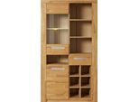 Vitrine Otto Home "Kolding", Braun (Eiche Teilmassiv), B:100Cm H:180Cm T:40Cm, Holz Teilmassiv, SchräNke, Vitrine, Teilmassiv