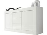 Sideboard Home Affaire "Basic", Weiß (Weiß Hochglanz Lack), B:160Cm H:86Cm T:43Cm, Sideboards, Sideboard, Breite 160 Cm, 2 TüRen 3 SchubkäSten